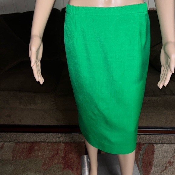 Gene Roye • Vintage • Silk • Lime Green / White • Geometric • Size 12 • Dress - Picture 14 of 16